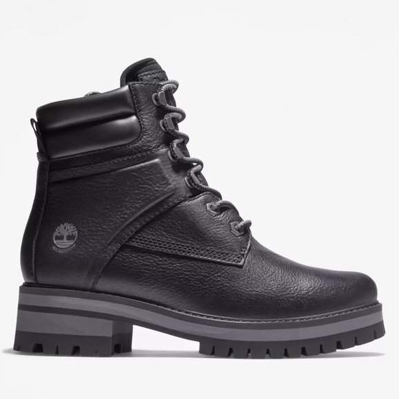 Timberland Courmayeur Valley Mid Lace Black Waterproof Boots Shoes 9 9.5 NEW - Picture 2 of 7